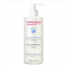 ژل پاک کننده پوست TOPICREM مدل 2 در 1 مناسب پوست و مو کودکان