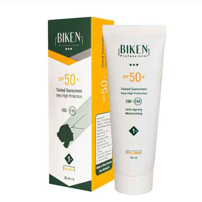 کرم ضدآفتاب بیکن شماره 1+ BIKEN SPF50 رنگ روشن مناسب پوست خشک