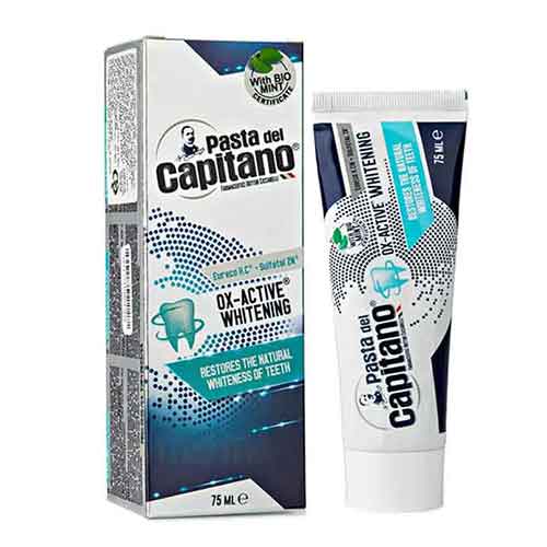 خمیر دندان سفید کننده پاستا دل کاپیتانو Capitano OX-active Whitening 