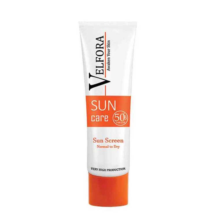 کرم ضد آفتاب پوست خشک ولفورا SPF50 رنگ نچرال بژ VELFORA